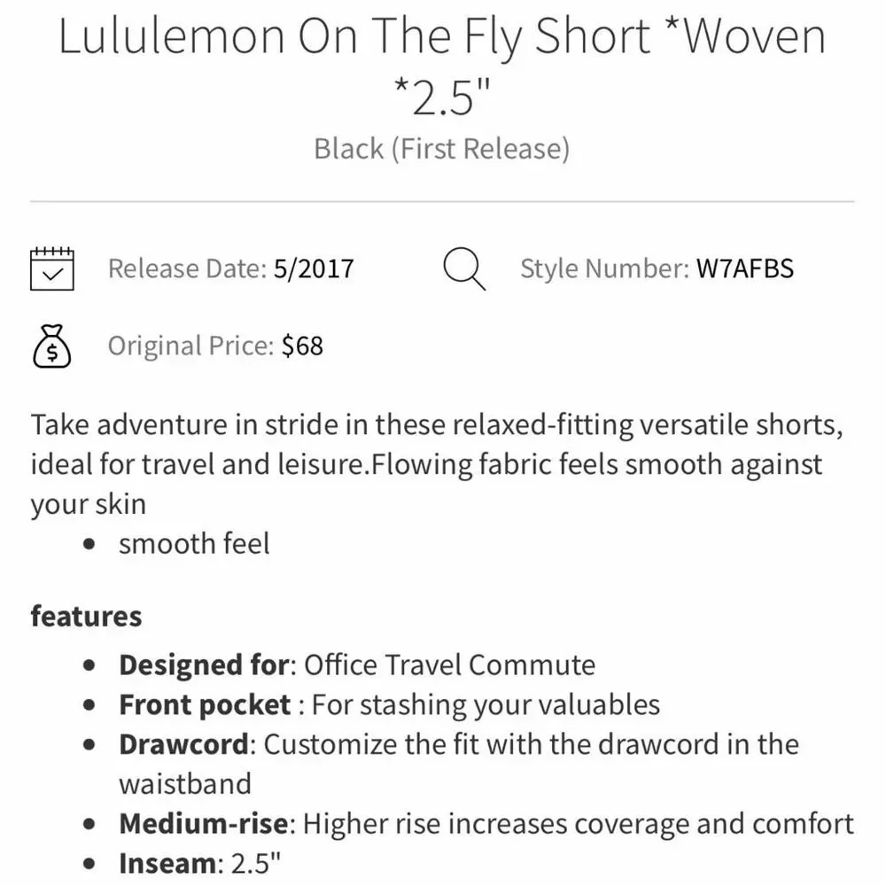 Lululemon On the Fly Short Woven 2.5